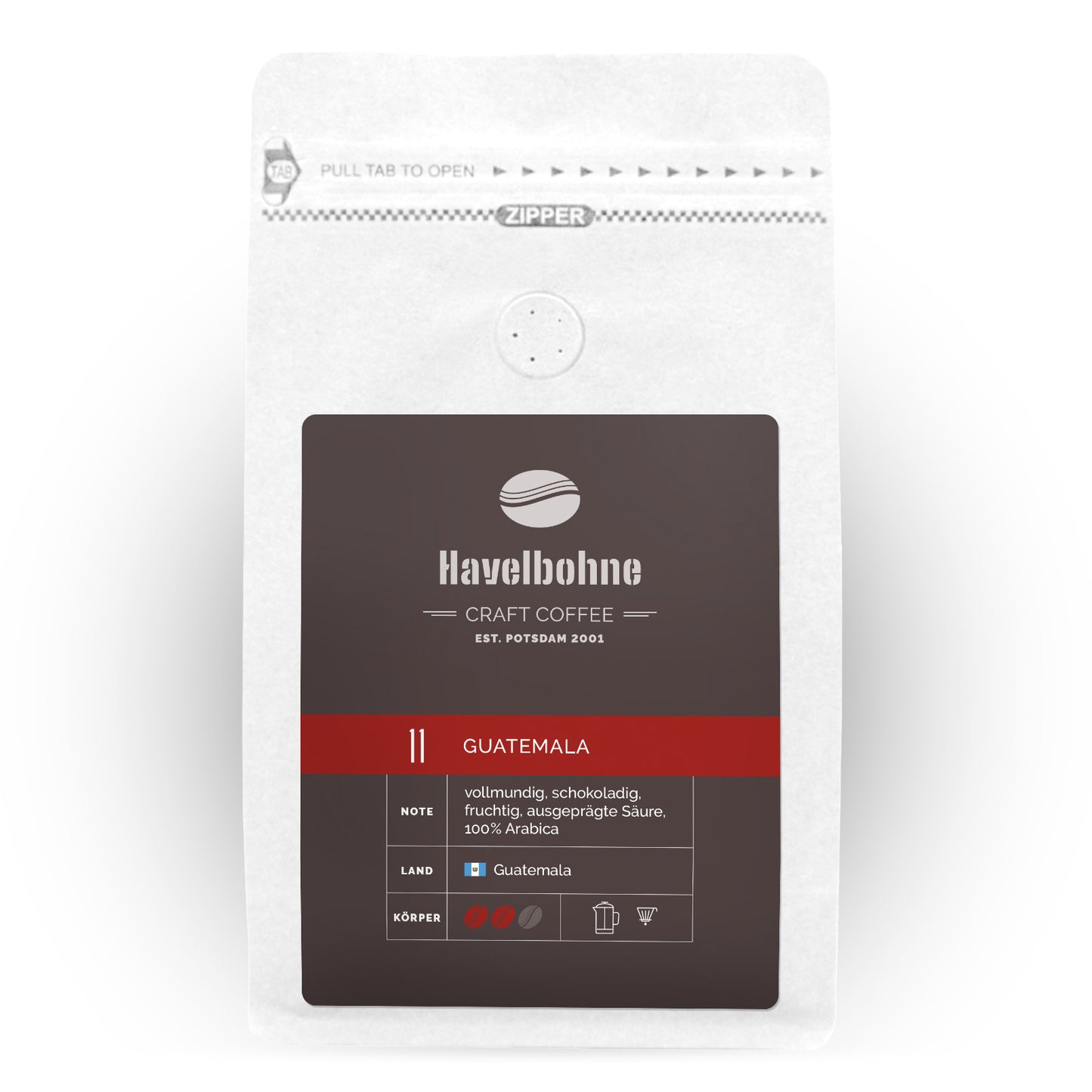 Kaffeetüte mit Guatemala Kaffee frisch geröstet in Potsdam