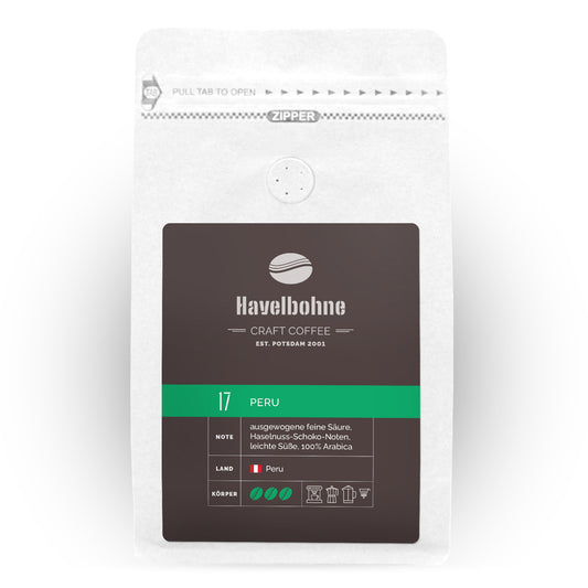 Kaffeetüte mit Peru Kaffee frisch geröstet in Potsdam