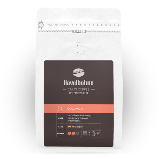 Kaffeetüte mit Columbia Supremo Kaffee frisch geröstet in Potsdam